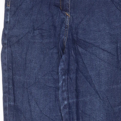 M&Co Womens Blue Cotton Straight Jeans Size 10 L30 in Regular Zip