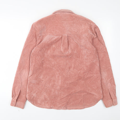 Gina Tricot Womens Pink Polyester Basic Button-Up Size S Collared