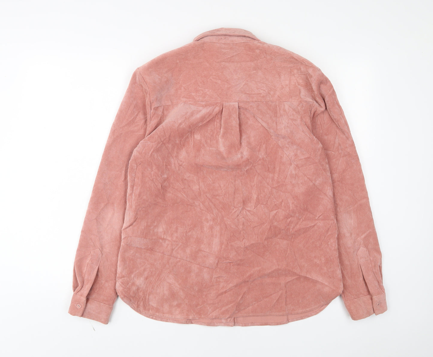 Gina Tricot Womens Pink Polyester Basic Button-Up Size S Collared
