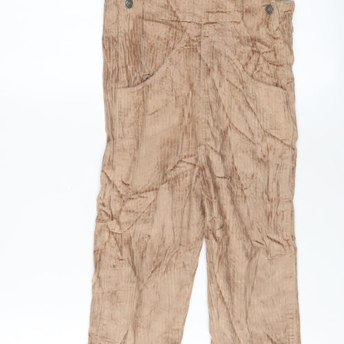 George Girls Brown Cotton Dungaree One-Piece Size 4-5 Years Button