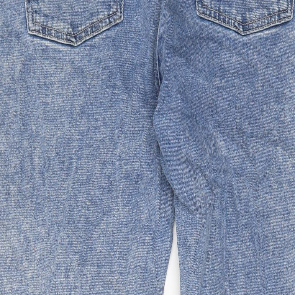 Miss Selfridge Womens Blue Floral Cotton Skinny Jeans Size 14 L29 in Regular Zip - Embroidered