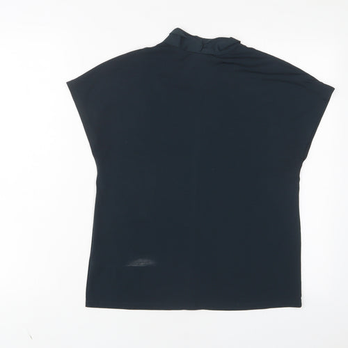 H&M Womens Green Polyester Basic T-Shirt Size S V-Neck