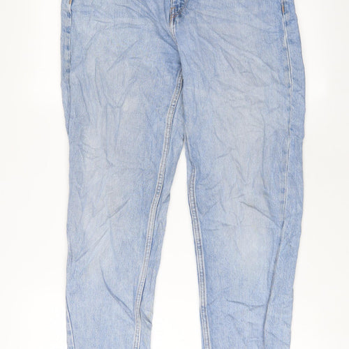 Weekday Womens Blue Cotton Straight Jeans Size 28 in L28 in Regular Zip
