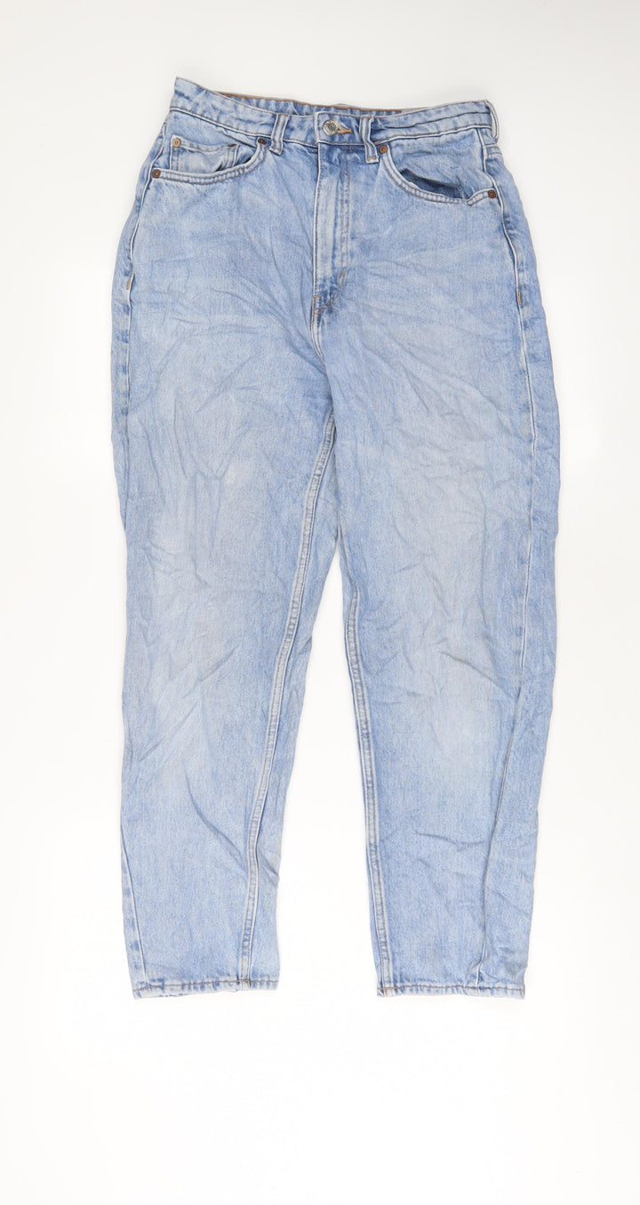 Weekday Womens Blue Cotton Straight Jeans Size 28 in L28 in Regular Zip