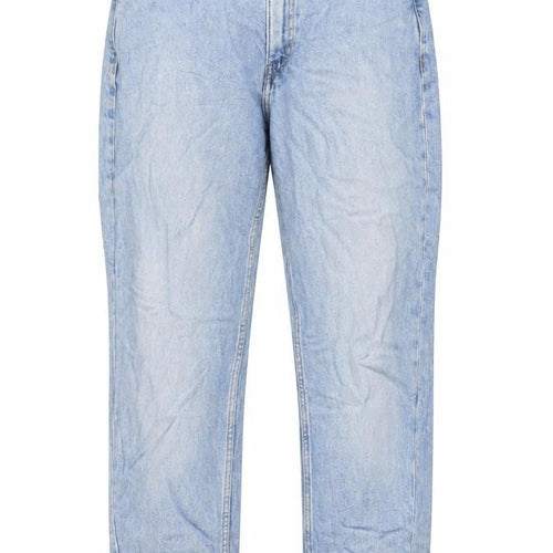 Weekday Womens Blue Cotton Straight Jeans Size 28 in L28 in Regular Zip