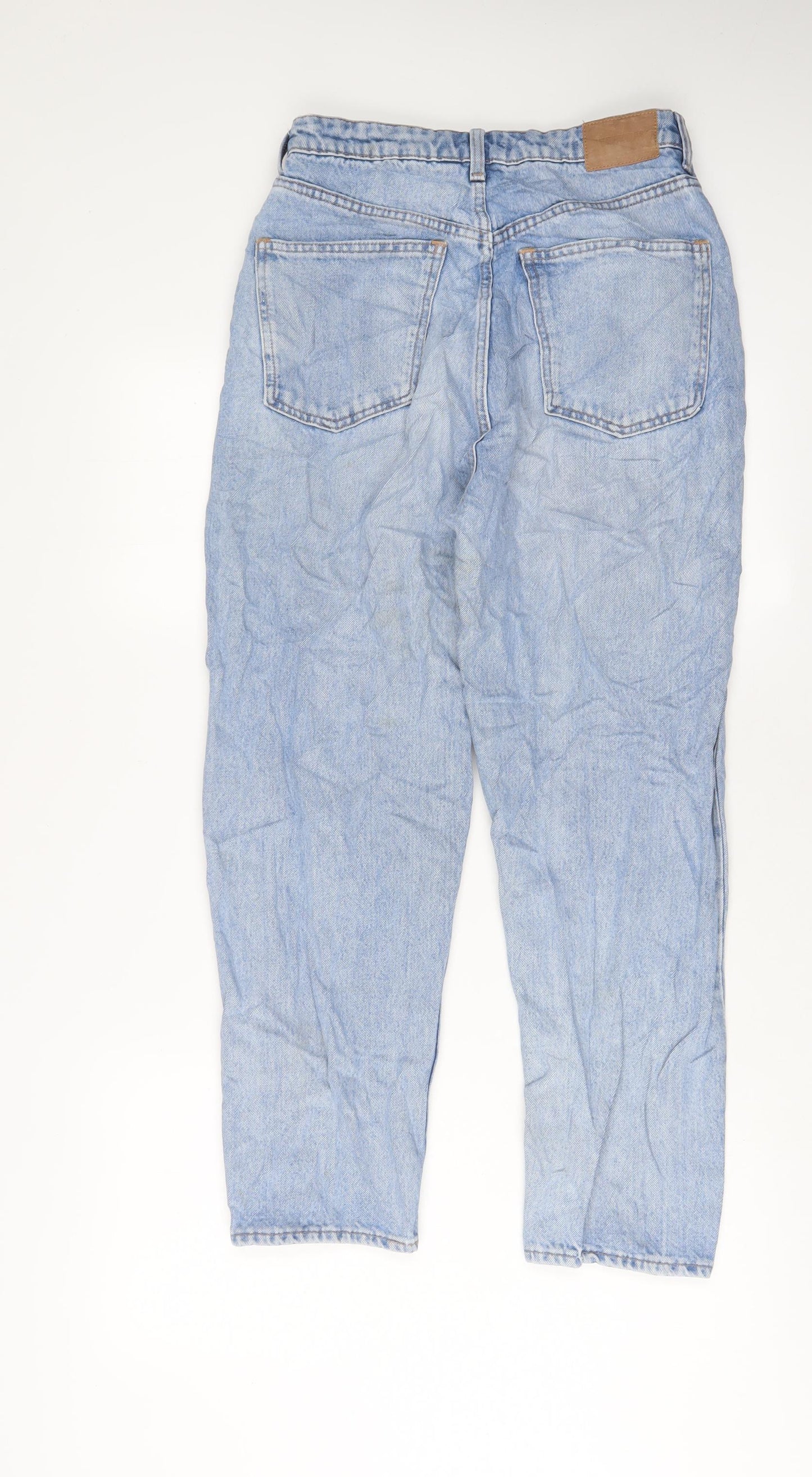 Weekday Womens Blue Cotton Straight Jeans Size 28 in L28 in Regular Zip