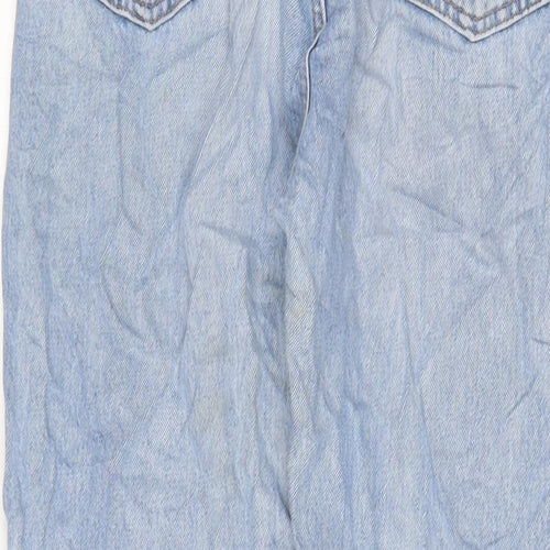 Weekday Womens Blue Cotton Straight Jeans Size 28 in L28 in Regular Zip
