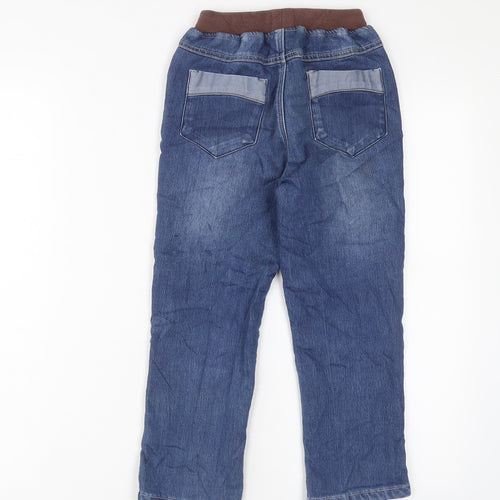 ABC Girls Blue Cotton Straight Jeans Size 7 Years Regular Drawstring