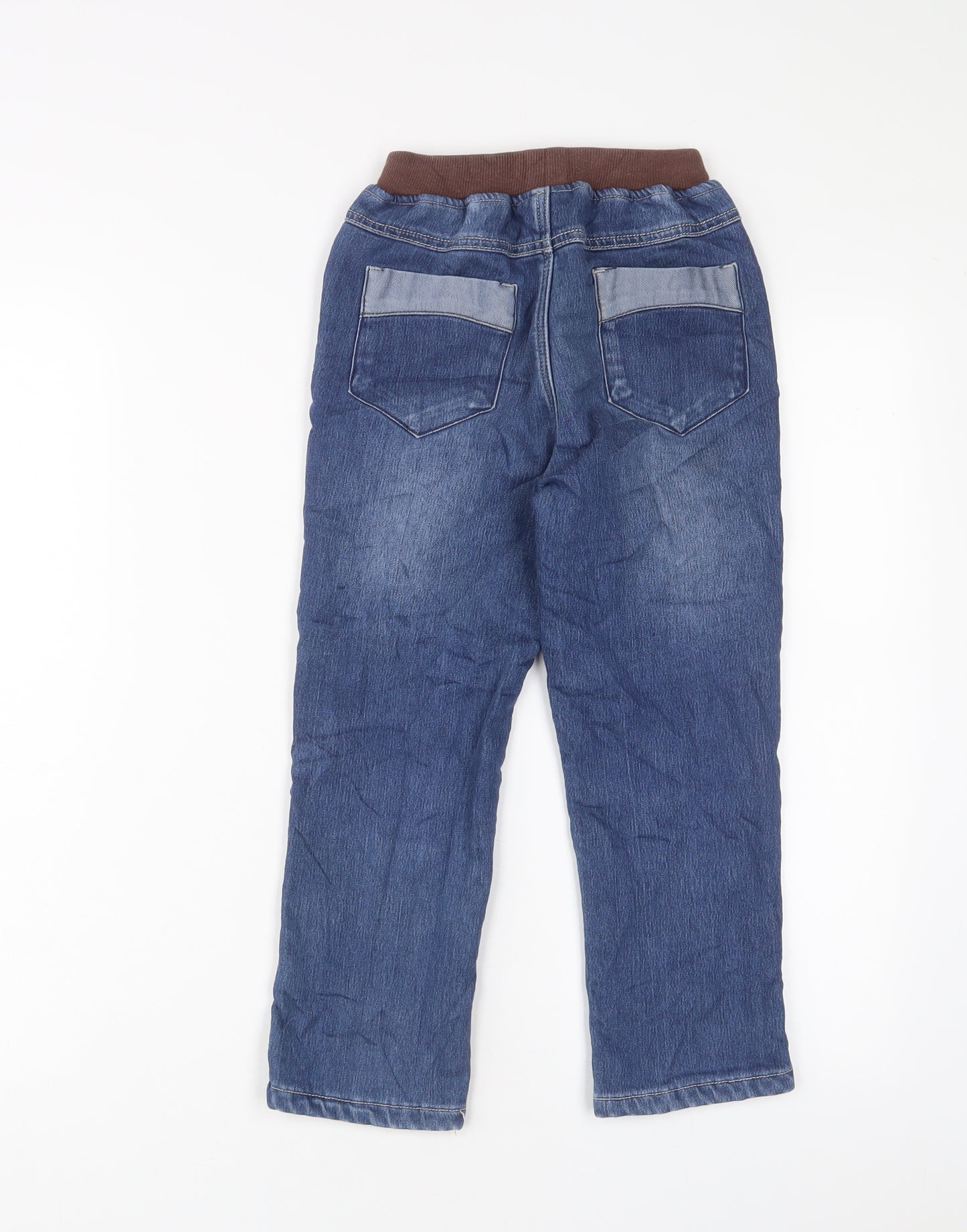 ABC Girls Blue Cotton Straight Jeans Size 7 Years Regular Drawstring