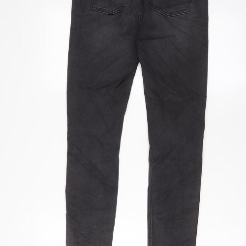 Superdry Womens Grey Cotton Skinny Jeans Size 28 in L30 in Regular Zip
