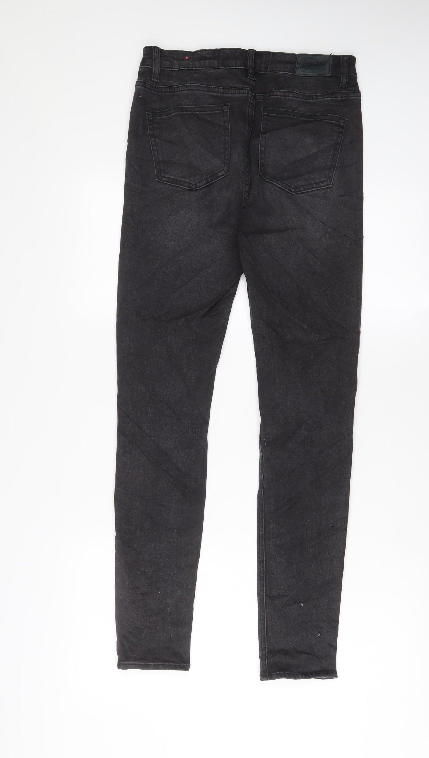 Superdry Womens Grey Cotton Skinny Jeans Size 28 in L30 in Regular Zip