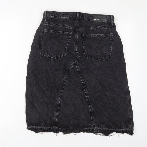 ONLY Womens Black Cotton A-Line Skirt Size M Zip