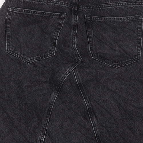 ONLY Womens Black Cotton A-Line Skirt Size M Zip