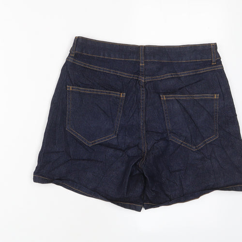 Dorothy Perkins Womens Blue Cotton Basic Shorts Size 10 L5 in Regular Zip