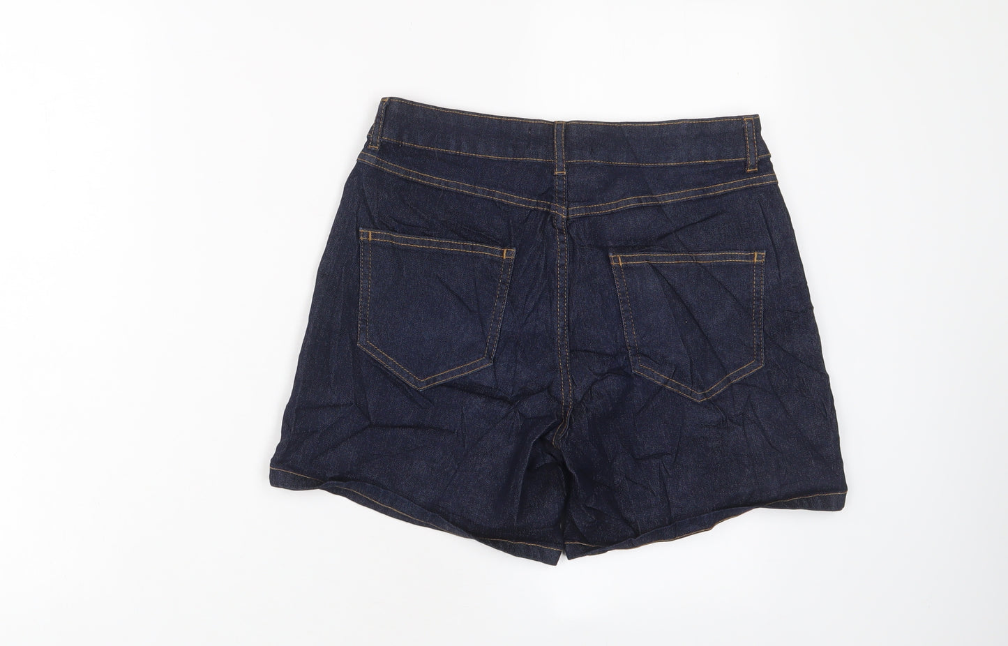 Dorothy Perkins Womens Blue Cotton Basic Shorts Size 10 L5 in Regular Zip