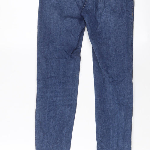 Mango Womens Blue Cotton Skinny Jeans Size 6 L29 in Regular Zip