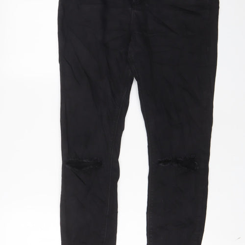 ASOS Womens Black Cotton Skinny Jeans Size 32 in L34 in Regular Zip