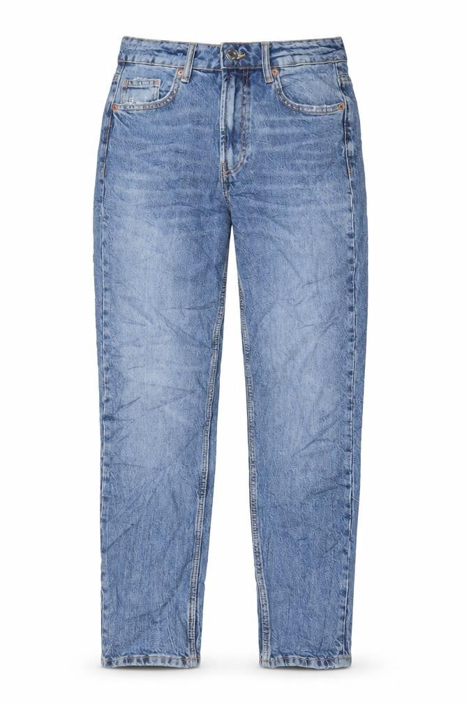 Zara Womens Blue Cotton Mom Jeans Size 8 L29 in Regular Zip