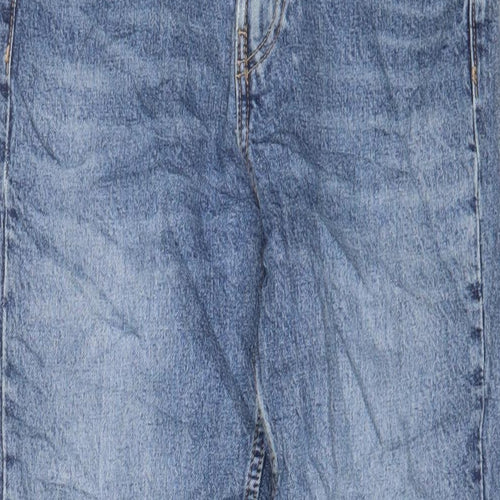 Zara Womens Blue Cotton Mom Jeans Size 8 L29 in Regular Zip