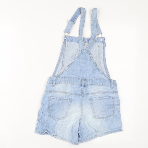 NEXT Girls Blue Cotton Dungaree One-Piece Size 10 Years Button