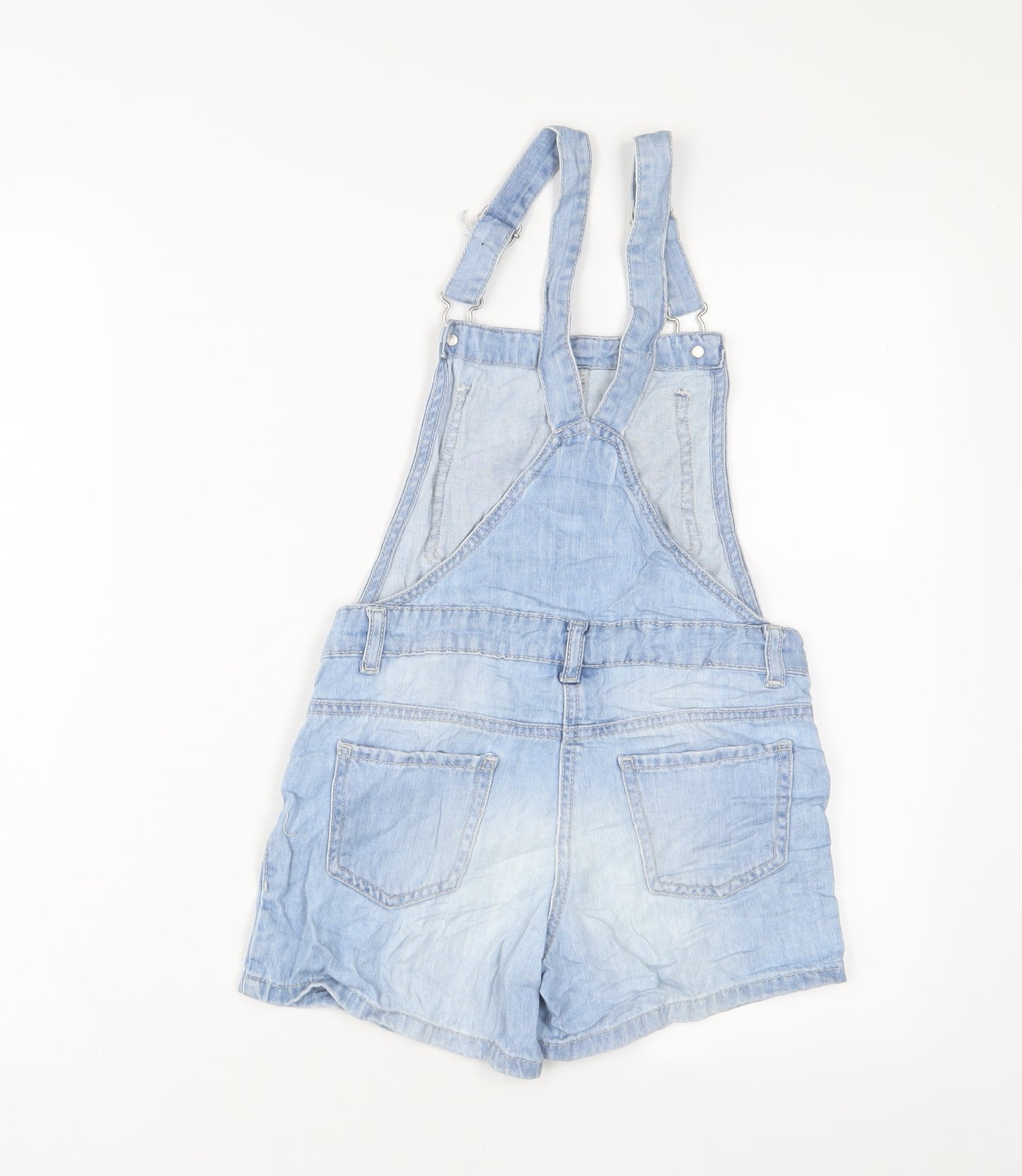 NEXT Girls Blue Cotton Dungaree One-Piece Size 10 Years Button