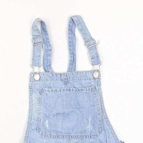 NEXT Girls Blue Cotton Dungaree One-Piece Size 10 Years Button