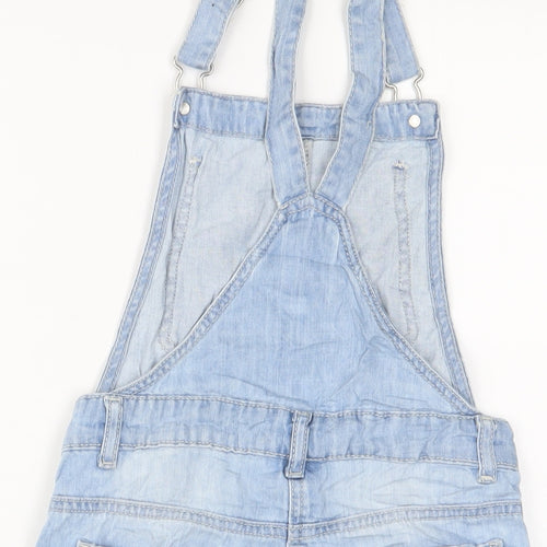 NEXT Girls Blue Cotton Dungaree One-Piece Size 10 Years Button