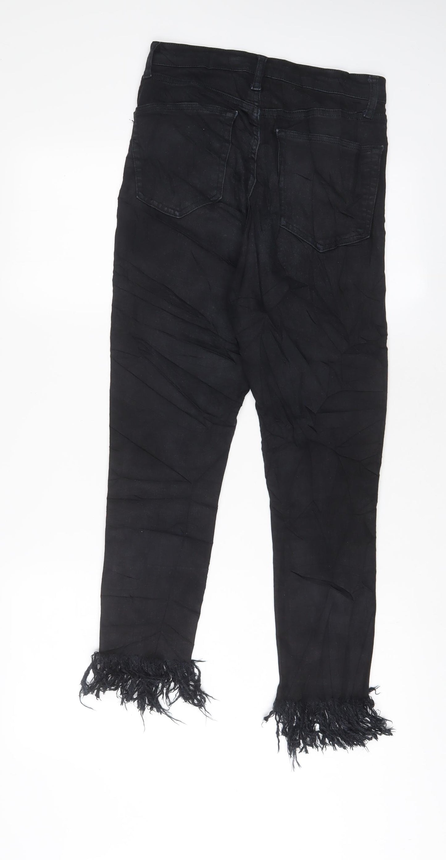Topshop Womens Black Cotton Skinny Jeans Size 28 in L30 in Regular Zip
