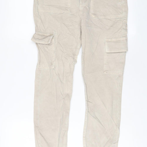 Denim & Co. Womens Beige Cotton Skinny Jeans Size 10 L28 in Regular Zip