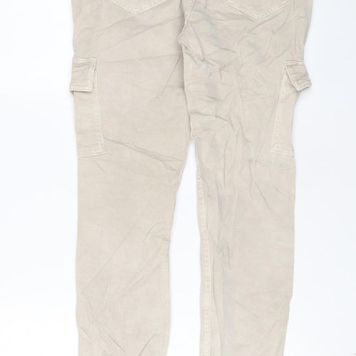 Denim & Co. Womens Beige Cotton Skinny Jeans Size 10 L28 in Regular Zip