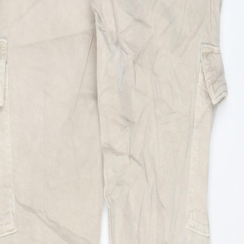 Denim & Co. Womens Beige Cotton Skinny Jeans Size 10 L28 in Regular Zip