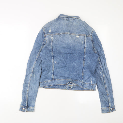 H&M Womens Blue Jacket Size 12 Button