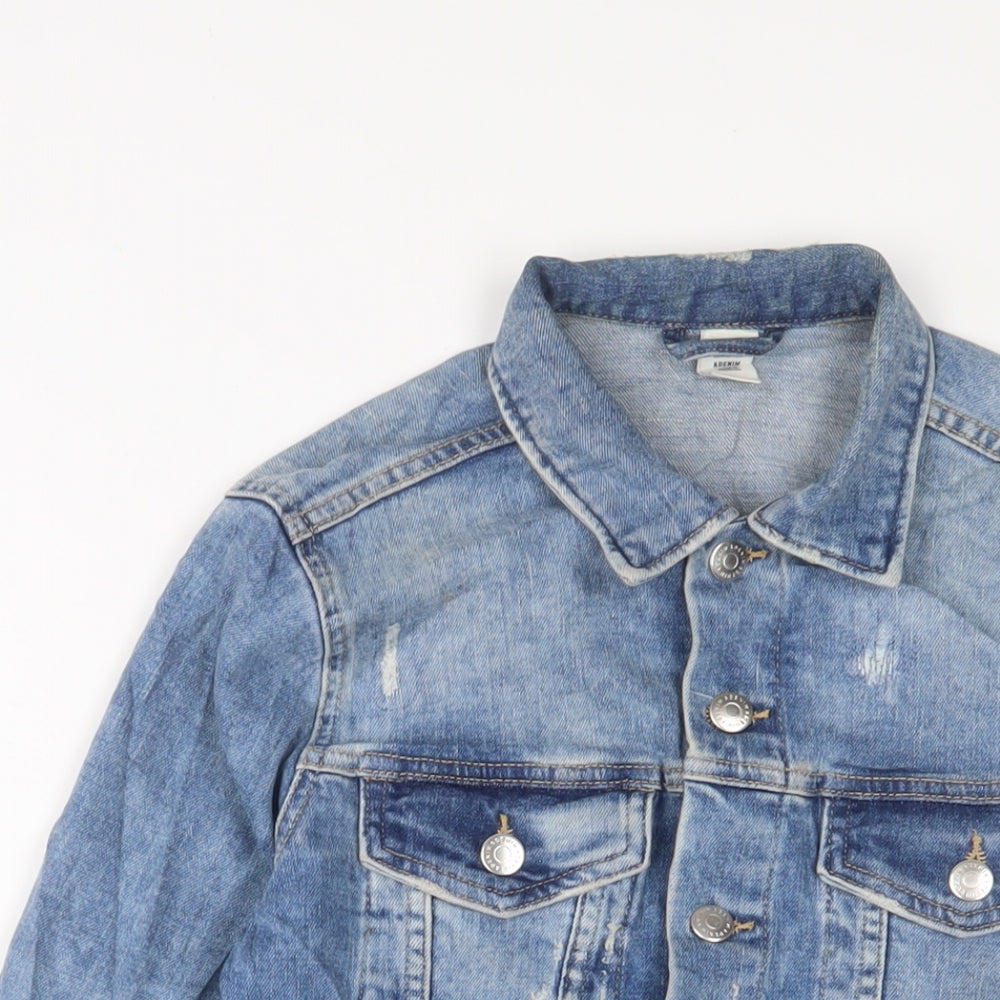 H&M Womens Blue Jacket Size 12 Button