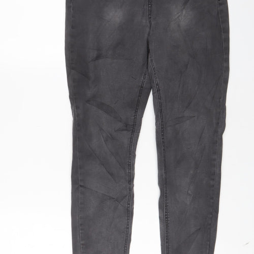 TU Womens Grey Cotton Skinny Jeans Size 14 L27 in Regular Zip