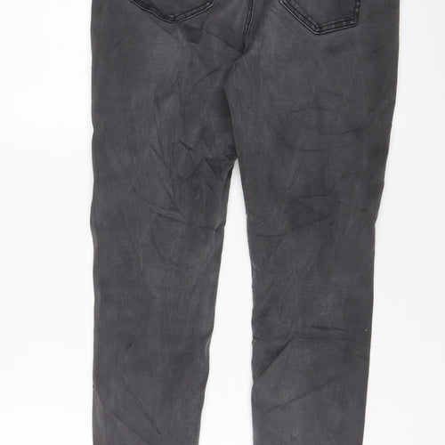 TU Womens Grey Cotton Skinny Jeans Size 14 L27 in Regular Zip