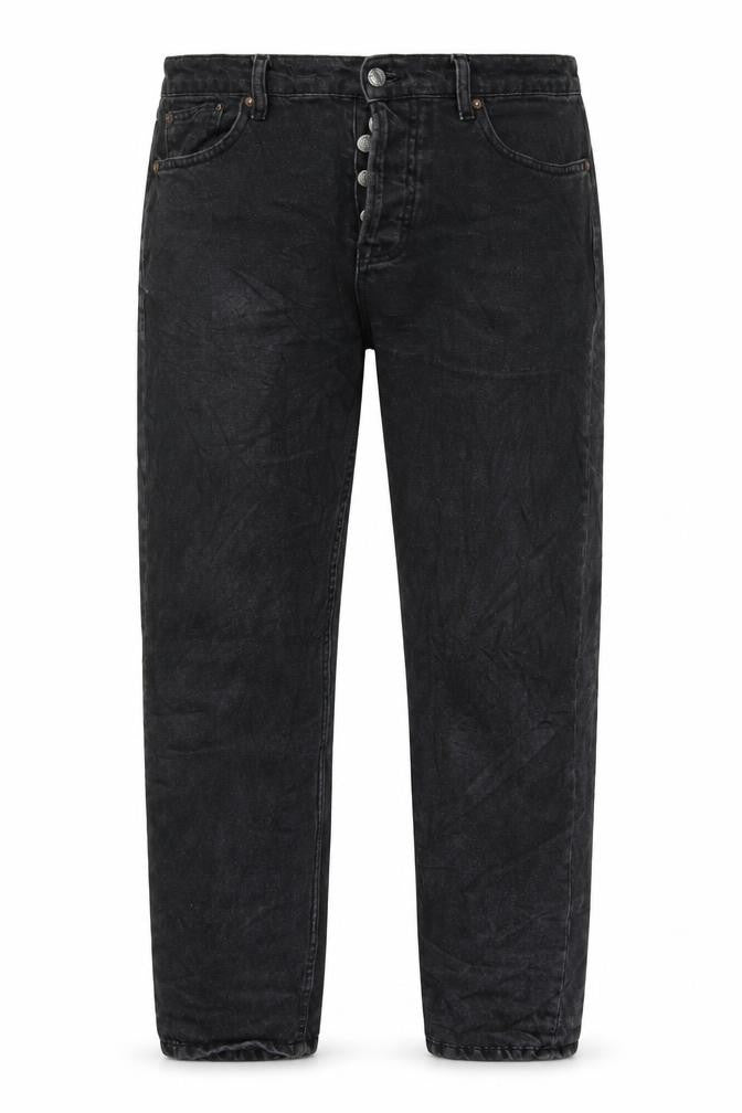 Topman Mens Black Cotton Straight Jeans Size 32 in L32 in Regular Button