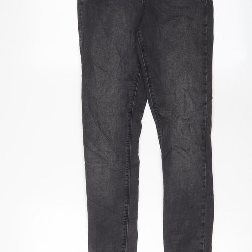 Denim & Co. Womens Grey Cotton Skinny Jeans Size 10 L32 in Regular Zip