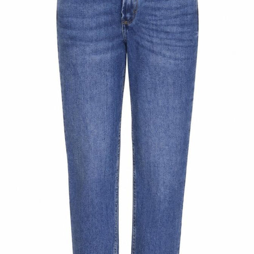 Denim & Co. Womens Blue Cotton Straight Jeans Size 8 L27 in Regular Zip