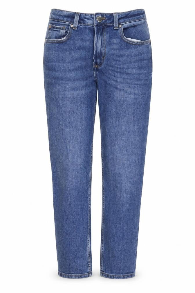 Denim & Co. Womens Blue Cotton Straight Jeans Size 8 L27 in Regular Zip