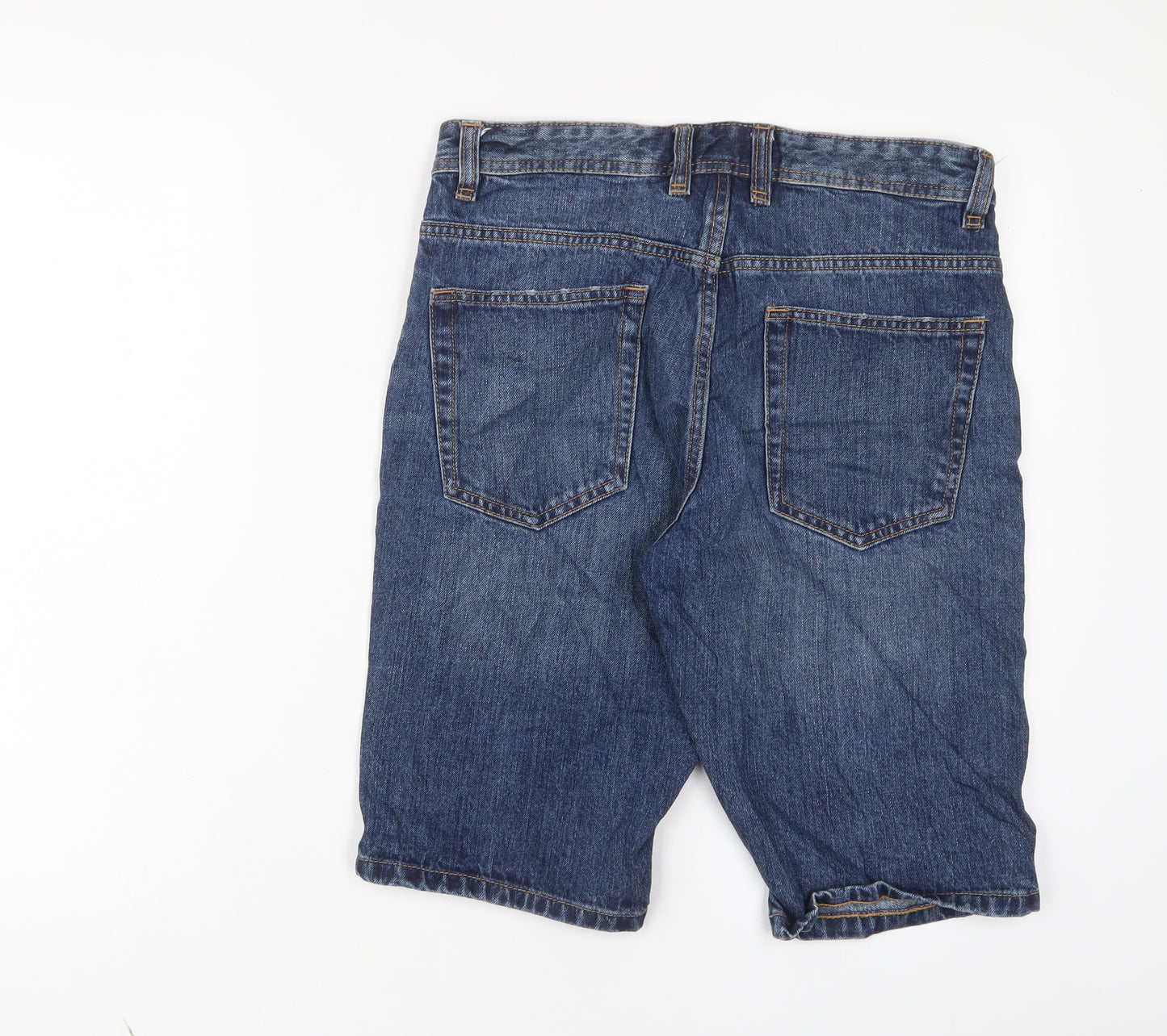NEXT Mens Blue Cotton Bermuda Shorts Size 30 in L12 in Regular Button
