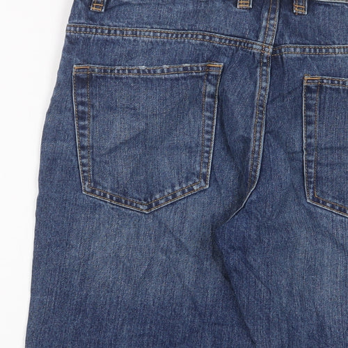 NEXT Mens Blue Cotton Bermuda Shorts Size 30 in L12 in Regular Button