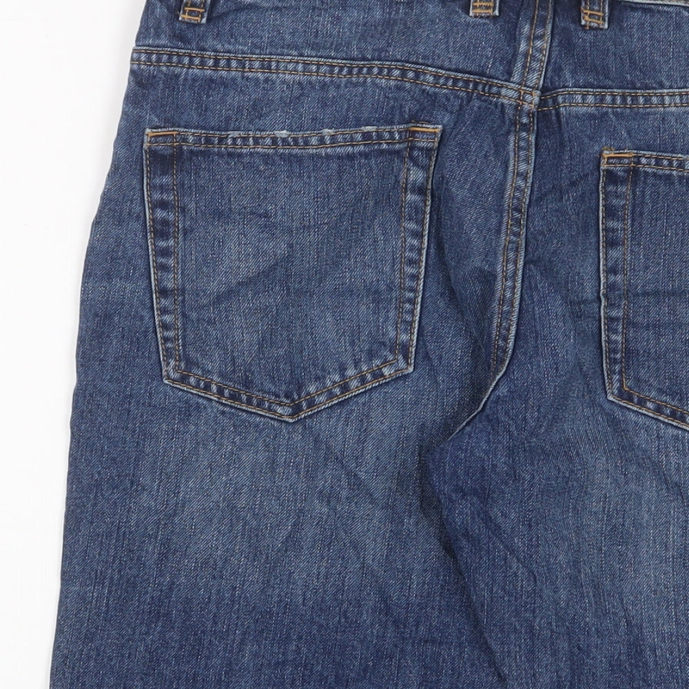 NEXT Mens Blue Cotton Bermuda Shorts Size 30 in L12 in Regular Button
