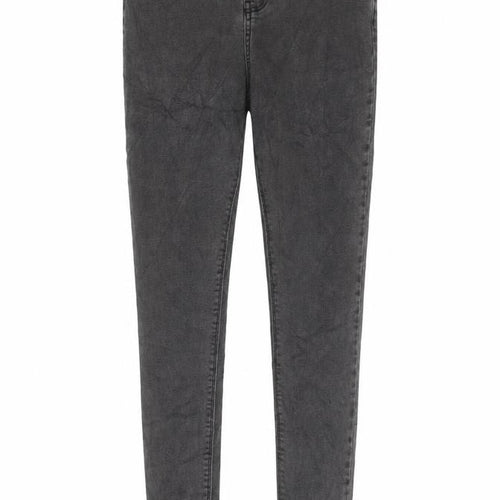 River Island Girls Grey Cotton Skinny Jeans Size 12 Years L26 in Regular Zip - Adjustable waist