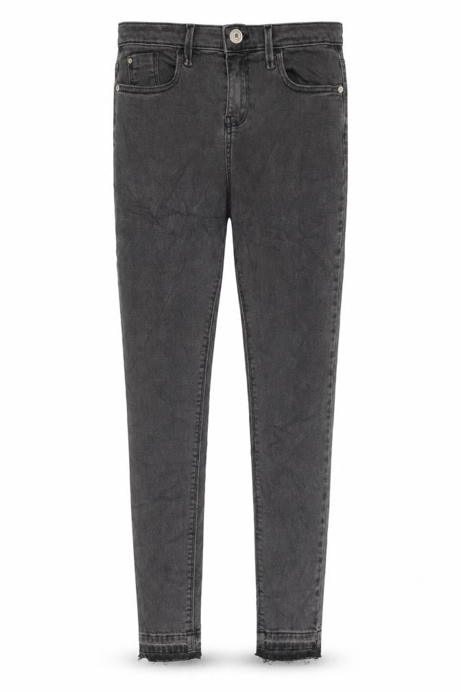 River Island Girls Grey Cotton Skinny Jeans Size 12 Years L26 in Regular Zip - Adjustable waist