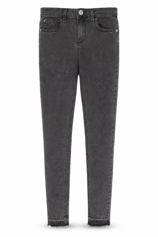 River Island Girls Grey Cotton Skinny Jeans Size 12 Years L26 in Regular Zip - Adjustable waist