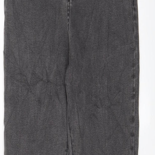 River Island Girls Grey Cotton Skinny Jeans Size 12 Years L26 in Regular Zip - Adjustable waist