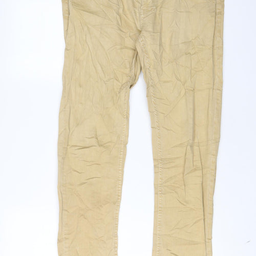 Clockhouse Mens Beige Cotton Skinny Jeans Size 32 in L32 in Regular Zip