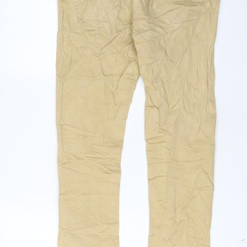 Clockhouse Mens Beige Cotton Skinny Jeans Size 32 in L32 in Regular Zip