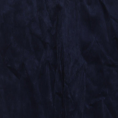 Marks and Spencer Womens Blue Cotton Trousers Size 46 L29 in Regular Zip - Short Leg