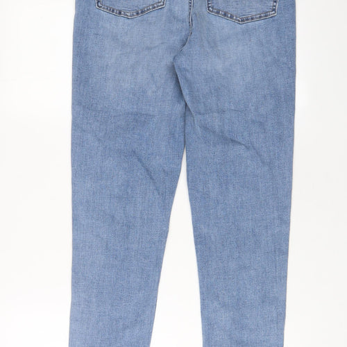 Marks and Spencer Womens Blue Cotton Skinny Jeans Size 12 L31 in Regular Zip